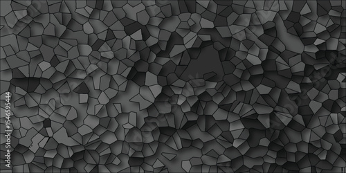 Abstract digital illustration depicting a dark stone mosaic texture with geometric shapes and gradient shading for background designs.