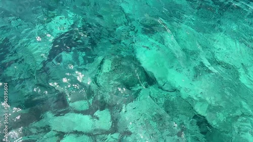 Sea blue water surface with ripples, asmr video for relax.