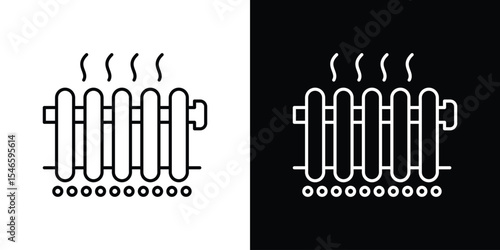 Radiator icon in black. flat graphic vector icon