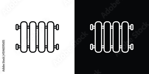 Radiator icon in black. flat graphic vector icon