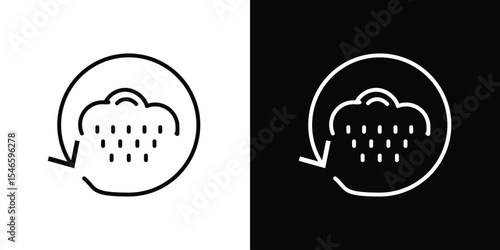 Rainwater harvesting icon in black. flat graphic vector icon