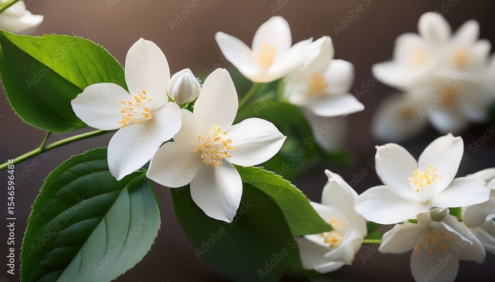 Obraz premium white jasmine flowers blooming