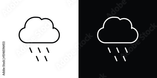 Rainy icon in black. flat graphic vector icon