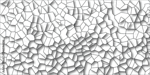 Abstract geometric cell structure pattern with shading and outline illustrating cellular forms in a repeating manner