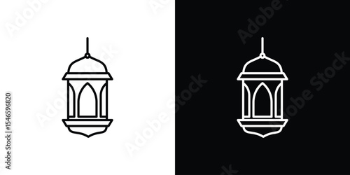 Ramadan lantern icon in black. flat graphic vector icon