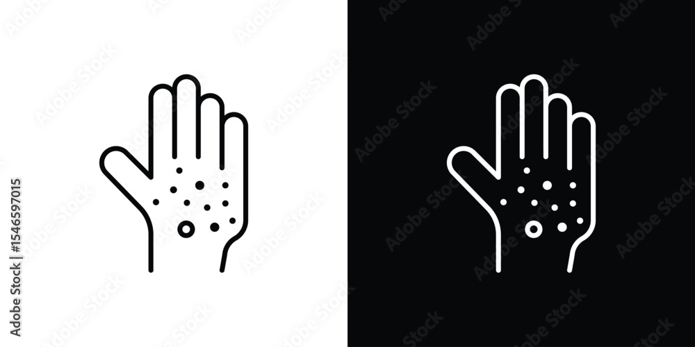 Fototapeta premium Rash hand icon in black. flat graphic vector icon
