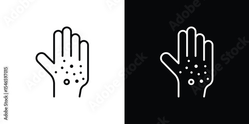 Rash hand icon in black. flat graphic vector icon