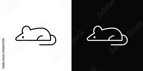 Rat icon in black. flat graphic vector icon