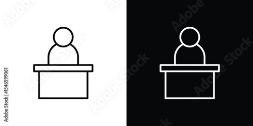 Reception icon in black. flat graphic vector icon