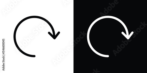Redo icon in black. flat graphic vector icon