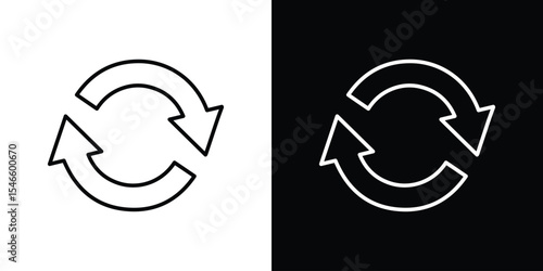 Refresh icon in black. flat graphic vector icon