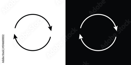 Refresh icon in black. flat graphic vector icon