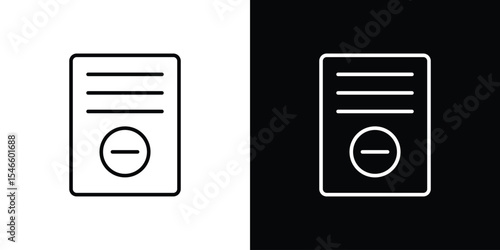Remove file icon in black. flat graphic vector icon