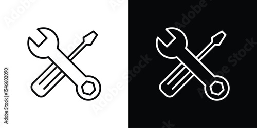 Repair tools icon in black. flat graphic vector icon