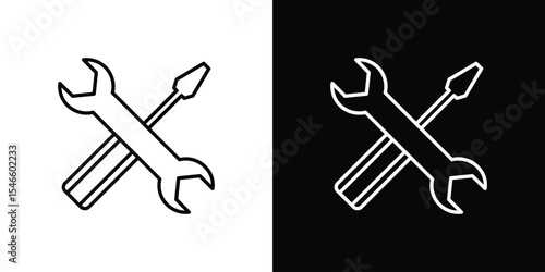 Repair tools icon in black. flat graphic vector icon