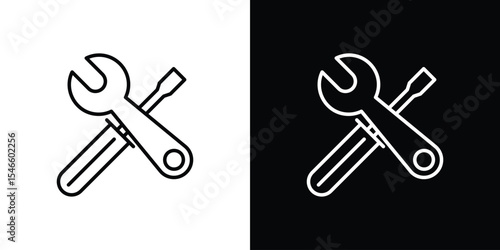 Repair tools icon in black. flat graphic vector icon