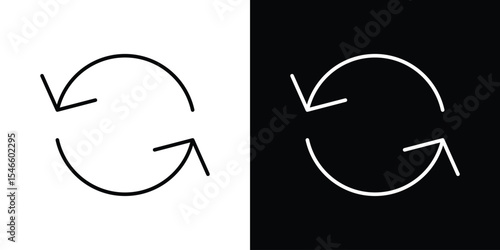Repeat icon in black. flat graphic vector icon