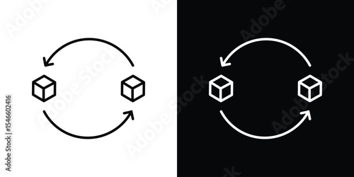Replacement icon in black. flat graphic vector icon