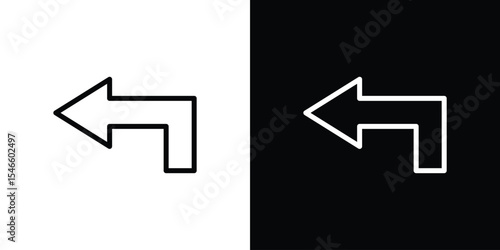 Reply all icon in black. flat graphic vector icon