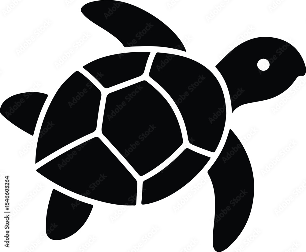 Obraz premium Silhouette sea turtle swimming animal wildlife ocean vector illustration