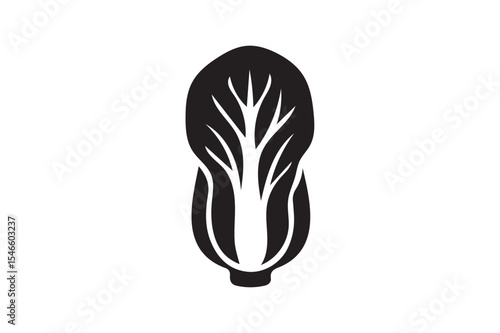 Napa Cabbage icon silhouette illustration with white background.
