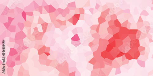 Abstract mosaic background featuring a gradient of pink and red hues with a geometric pattern perfect for digital design and various creative projects.