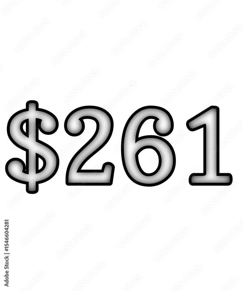 dollar sign on white background $261