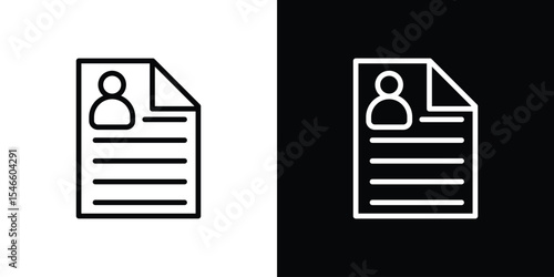 Resume icon in black. flat graphic vector icon