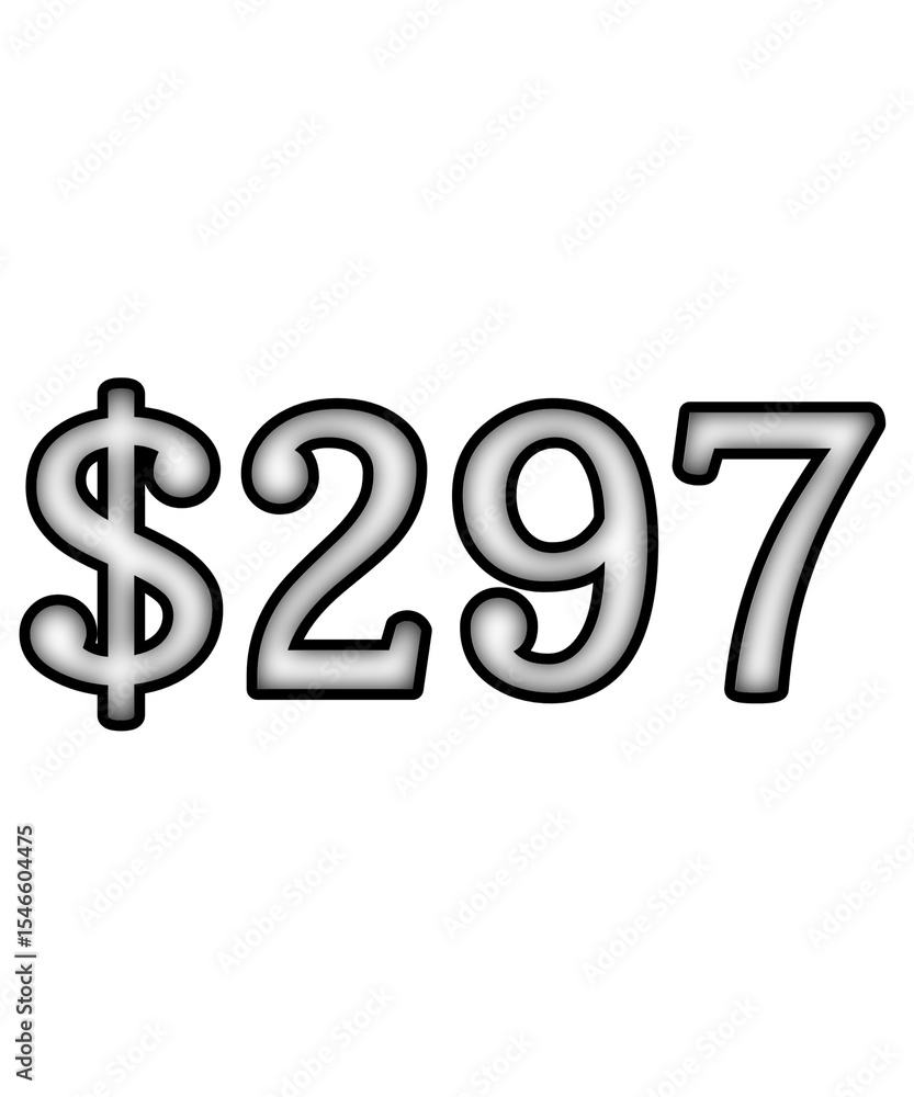 dollar sign on white background $297 dollar sign on white background $297