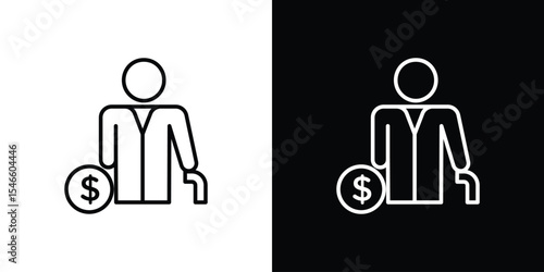 Retirement icon in black. flat graphic vector icon