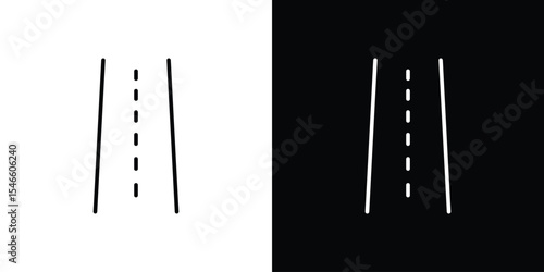 Road icon in black. flat graphic vector icon