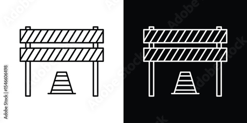 Roadblock icon in black. flat graphic vector icon