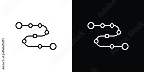 Roadmap icon in black. flat graphic vector icon