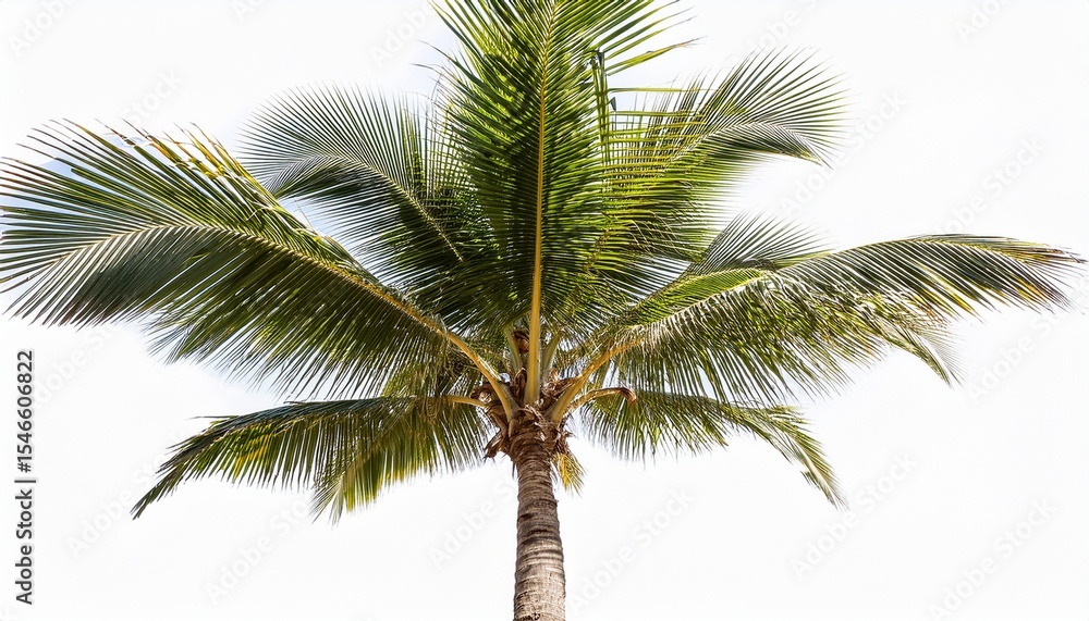 Obraz premium isolated palm tree swaying gently in the breeze on transparent background
