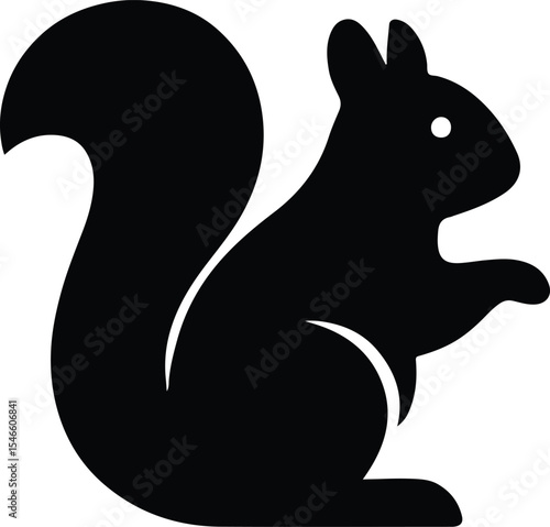 Silhouette squirrel logo cute rodent wildlife animal vector illustration