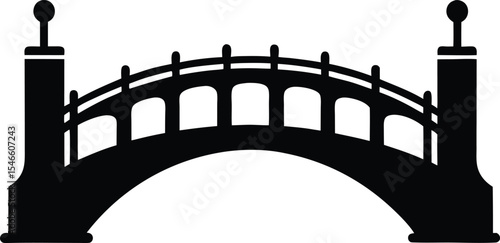 Bridge – black silhouette on white background