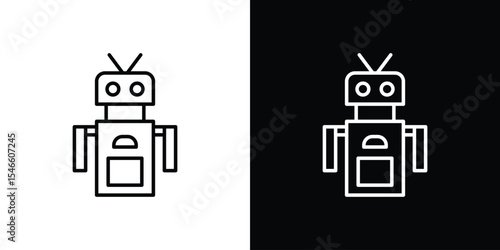 Robo icon in black. flat graphic vector icon
