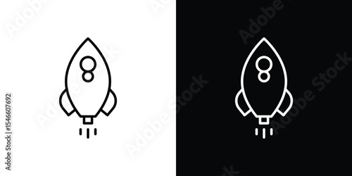 Rocket icon in black. flat graphic vector icon