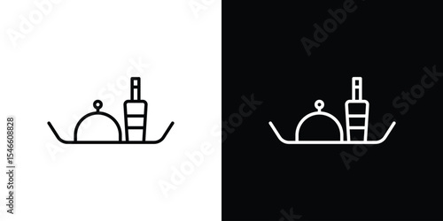 Room service icon in black. flat graphic vector icon