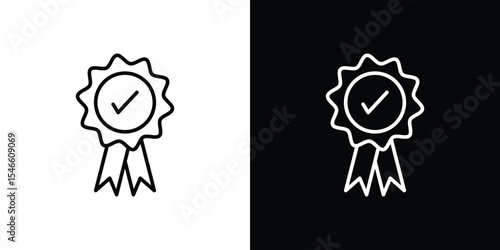 Rosette icon in black. flat graphic vector icon