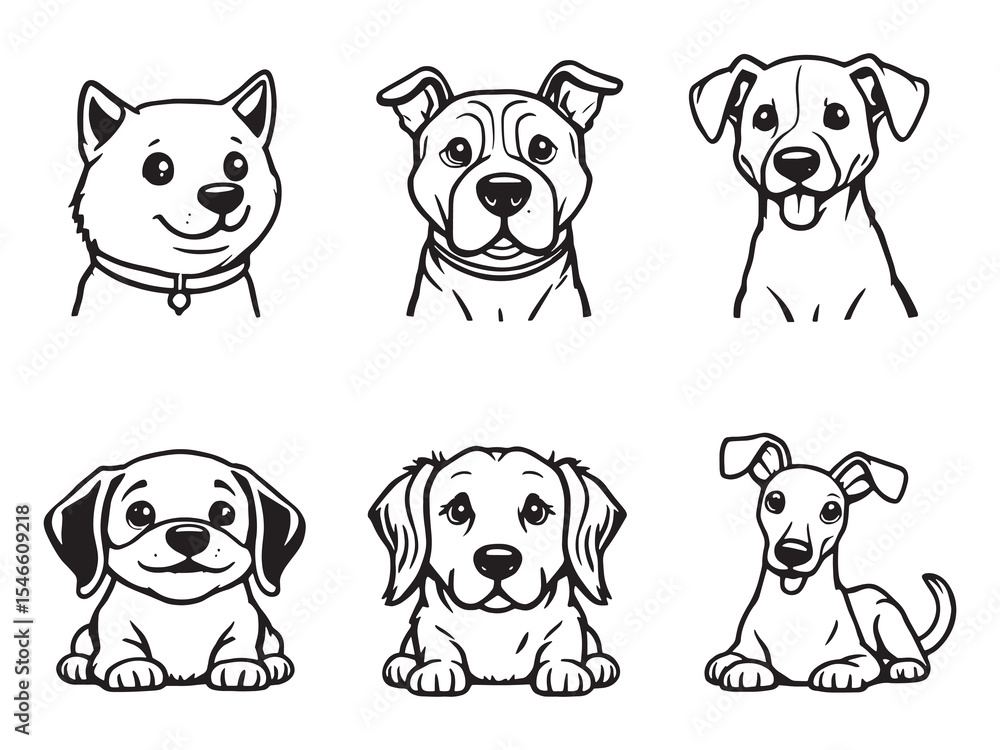 Obraz premium Dog Simple Line Drawing