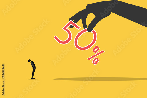 Red fifty percent offered by businessman