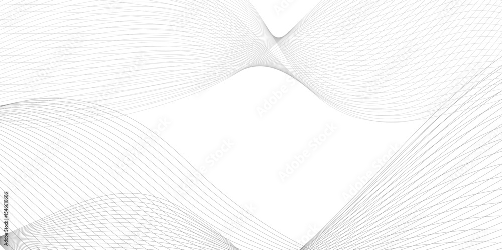 Fototapeta premium Abstract Gray wavy business and banner curve line background. Digital future technology concept. Line art striped graphic template, banner background. Vector illustration. 