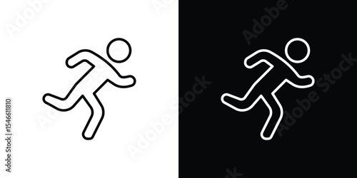 Running icon in black. flat graphic vector icon