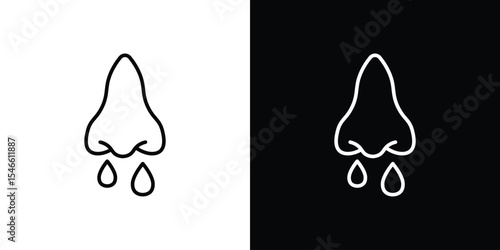 Runny nose icon in black. flat graphic vector icon