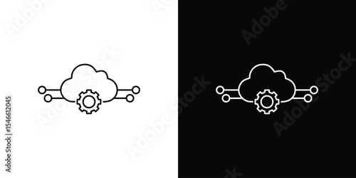 SaaS icon in black. flat graphic vector icon