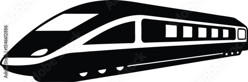Bullet train vector silhouette, japanes bullet train icon