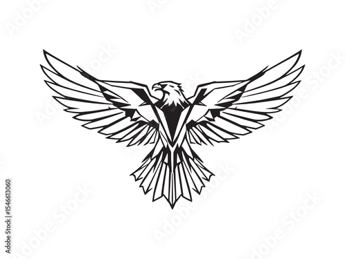 Eagle flying line sketch