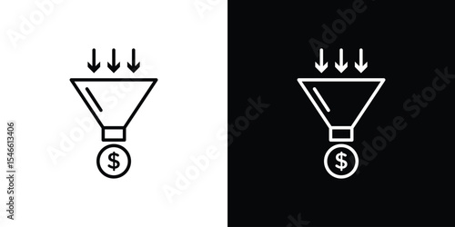Sales funnel icon in black. flat graphic vector icon