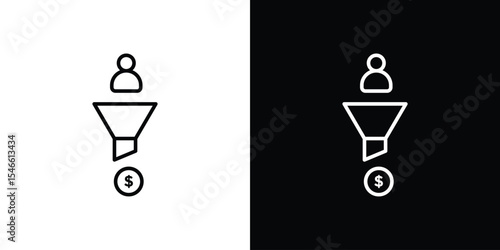 Sales funnel icon in black. flat graphic vector icon